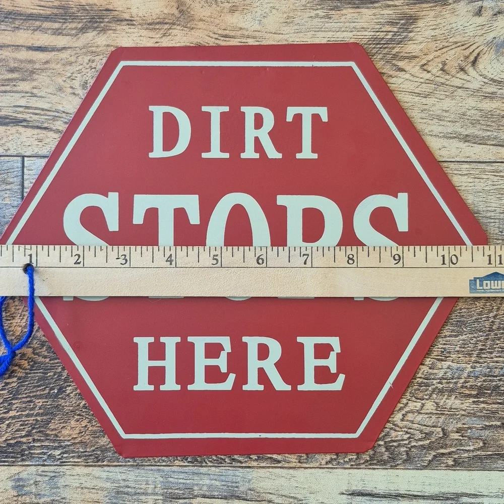 Laundry Room Vintage Metal Sign Set Of 2 Cute Red Stop Sign Yellow Caution Sign